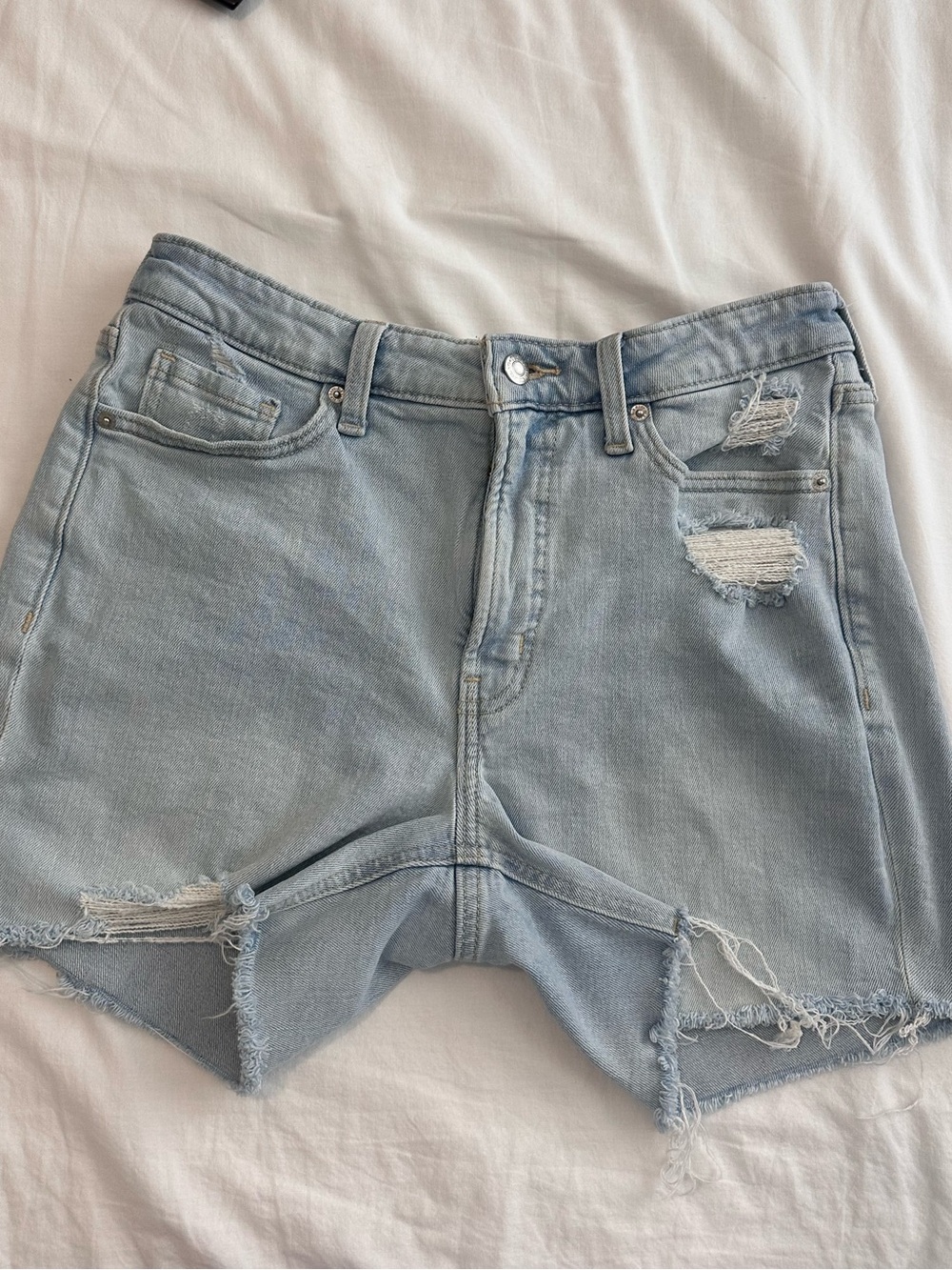 Old Navy Light Blue Distressed Denim Shorts